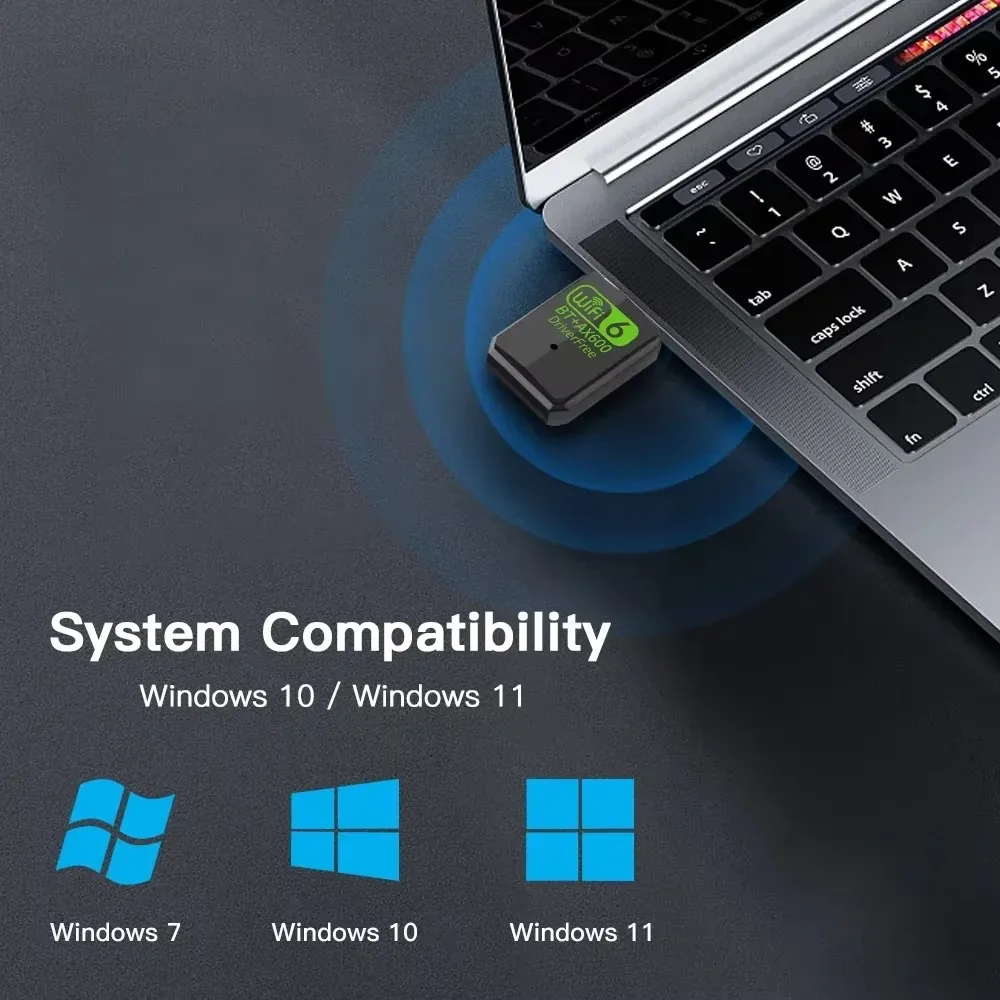 600Mbps WiFi USBアダプター Bluetooth 5.4 ワイヤレスネットワークカード デュアルバンド 2.4G 5GHz ドライバー不要 USBドングル WiFi 6 PC Win 10/11対応