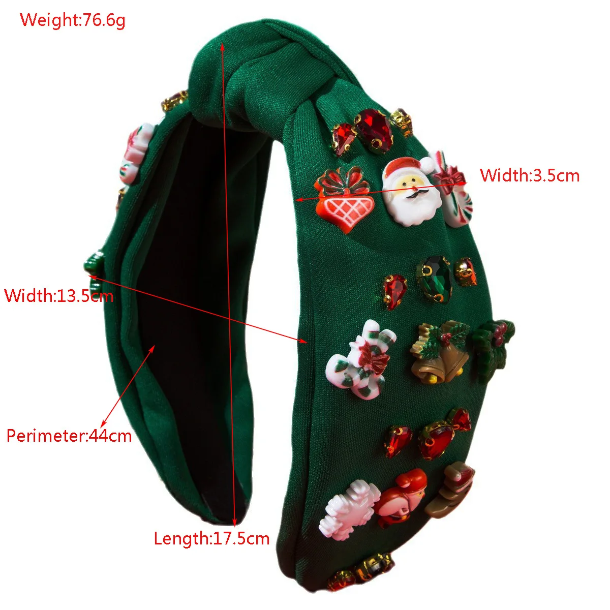 جديد عيد الميلاد النسيج معقود حجر الراين الراتنج عقال للنساء الثقيلة الحرفية حزب الشعر التبعي #2