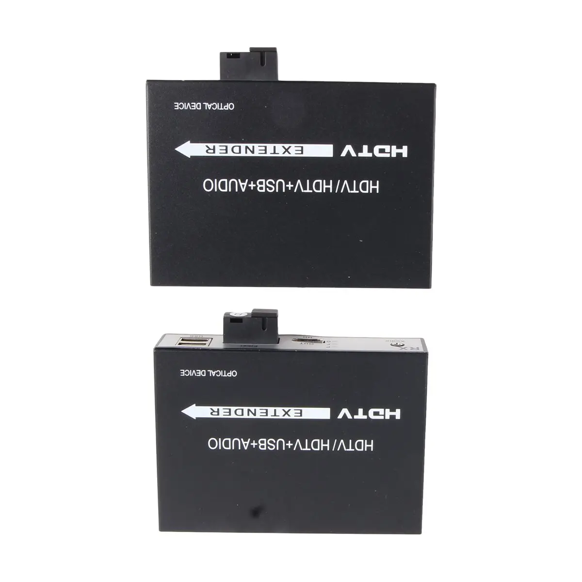 1Pair 1080P -Compatible Extender over Fiber Optic Converter -Compatible to Fiber Optic Video Adapter KVM EU PLUG