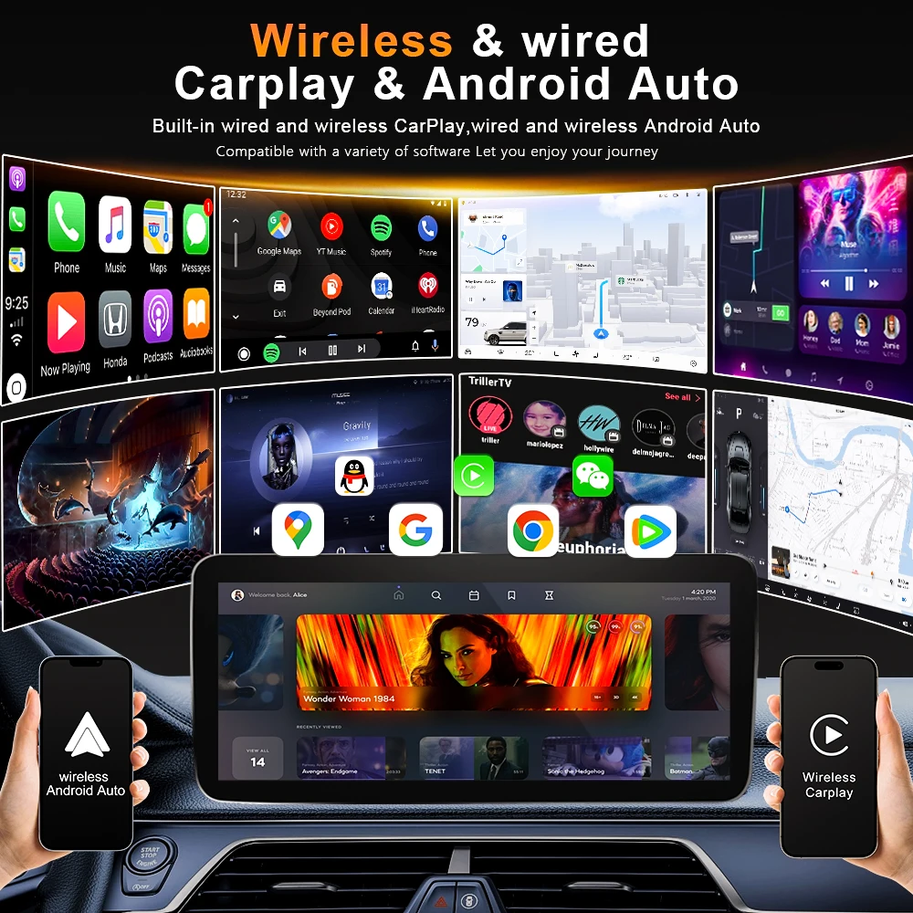 أندرويد 15 Carplay أندرويد راديو السيارة التلقائي لتويوتا فيوس يارس 2008 - 2012 وحدة رأس ستيريو راديو تلقائي شاشة كام 4G واي فاي DVD