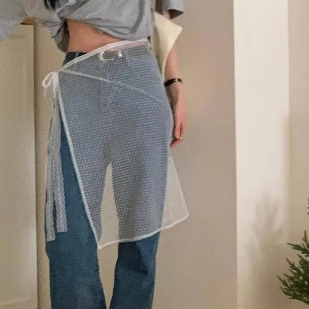 Women Lace Layered Gauze Skirt Embroidery Butterflies Girl Stacked Lace Jeans Wrap Skirt See through Gauze Skirts Streetwear