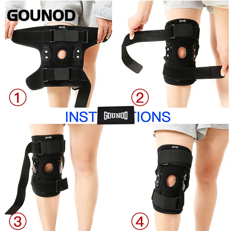 1PC Adjustable Hinged Knee Brace Knee Joint Brace Support Knee Stabilizer Knee Pad Patella Protector Arthritic Guard Pain Relief