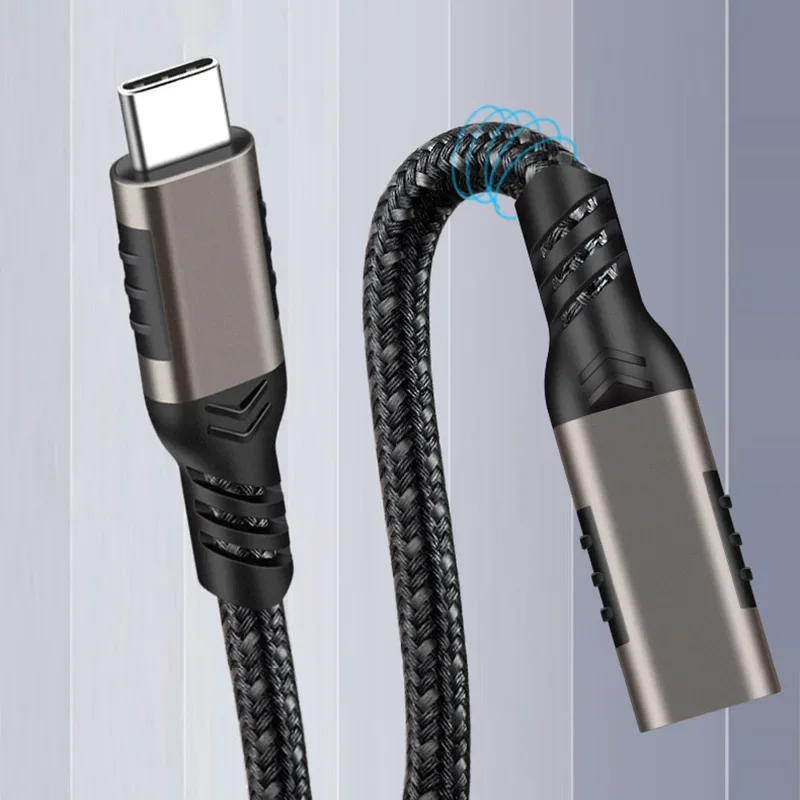 USB-C 3.2 Gen2 USB C Extension Cable Male to Female Type C Extender Cord 10Gbps Data Transfer 5A 100W Fast Charge Cable 4K 60Hz