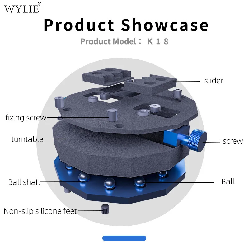 تركيبات دوارة مقاومة لدرجات الحرارة العالية لإصلاح الإلكترونيات 360 °   أداة تثبيت الدوران لصيانة PCB وBGA للهاتف #4