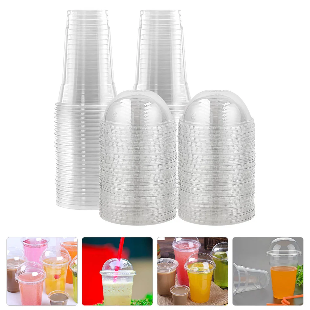 

40 Pcs Water Bottles Mini Clear Cups Transparent Drink Accessory Parfait with Lids