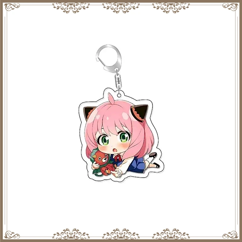 Spy Family Anya Yor Loid Forger Cartoon Acrylic Keychain Anime Keyring Bag Tag Manga Collections Bag Tag view 5