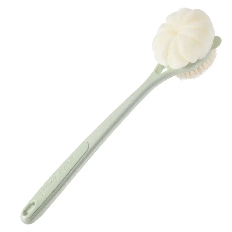 Brosse de douche à Long manche, gommage du dos, brosse de douche de haute qualité, gommage des cheveux doux Double face, boule magique pour le dos, serviette de bain