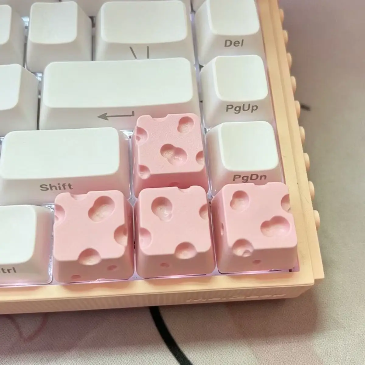 4PC Kawaii Cheese Cheese Esc Keycap Personalized Diy Keycap Creative Replaceable Direction Key Cute Keycap 3D Printing Cute Gift
