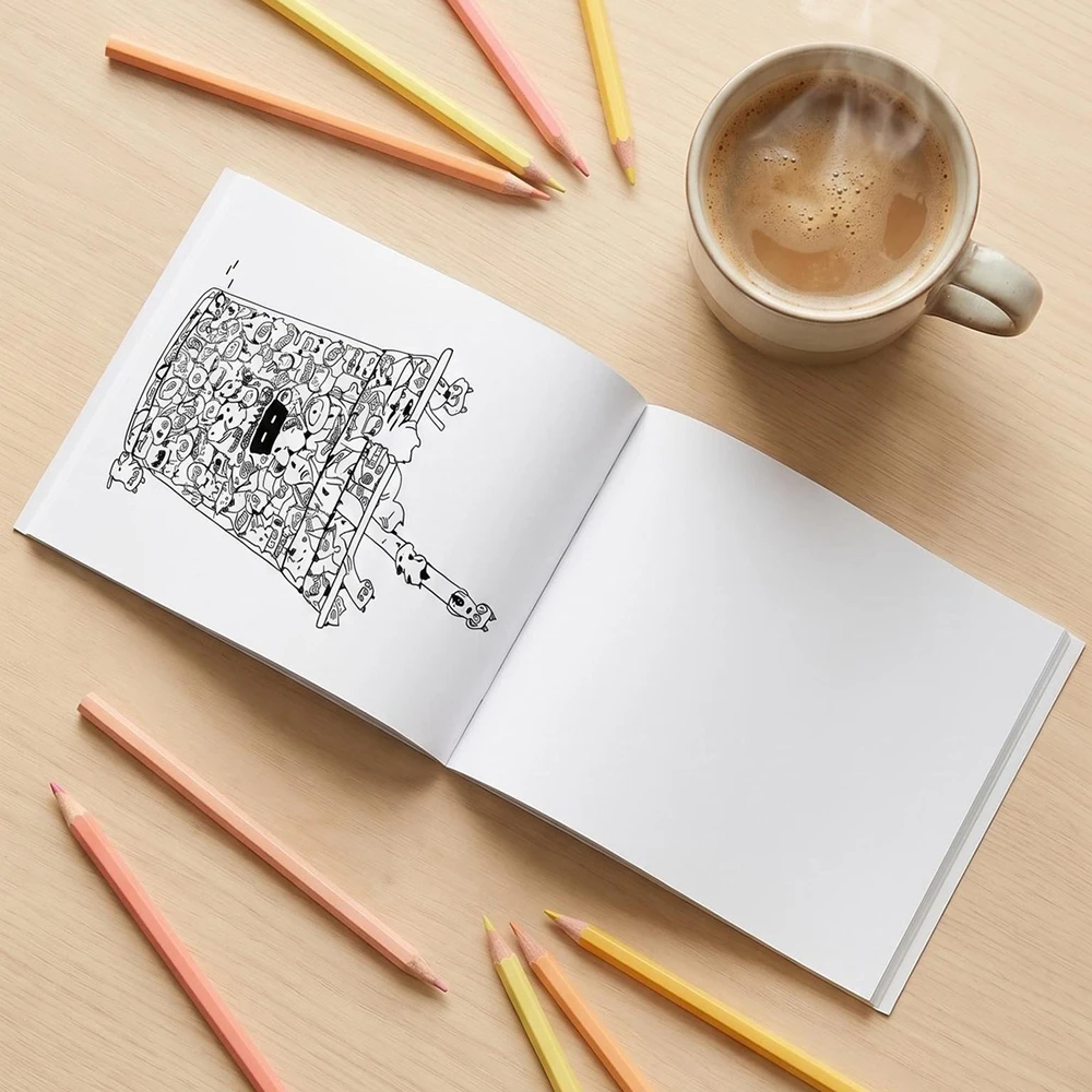 A5 Fishing Line Manuscript Graffiti Drawing Notebook Decompression Copy Drawing Fishing Line Manuscript Graffiti Notebook