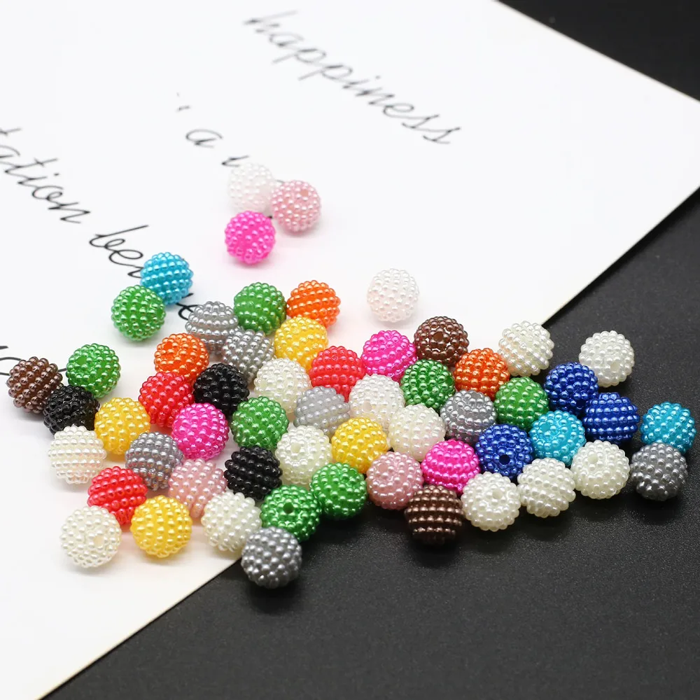 500g 10-16-20MM Decorative Flower Ball 13 Colors Removable Acrylic ABS Imitation Pearl Beads Handmade Jewelry Making Accessories