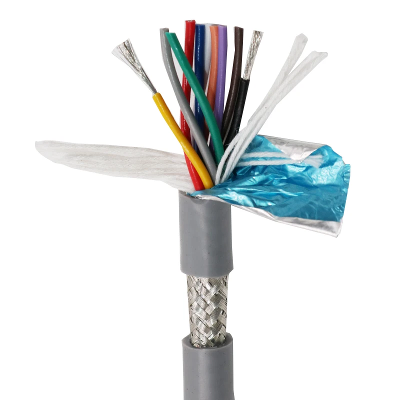 10-40core Flexible shielded cable 26 -15 awg PVC flexible wire resistance to bending corrosion resistant pure  copper wire