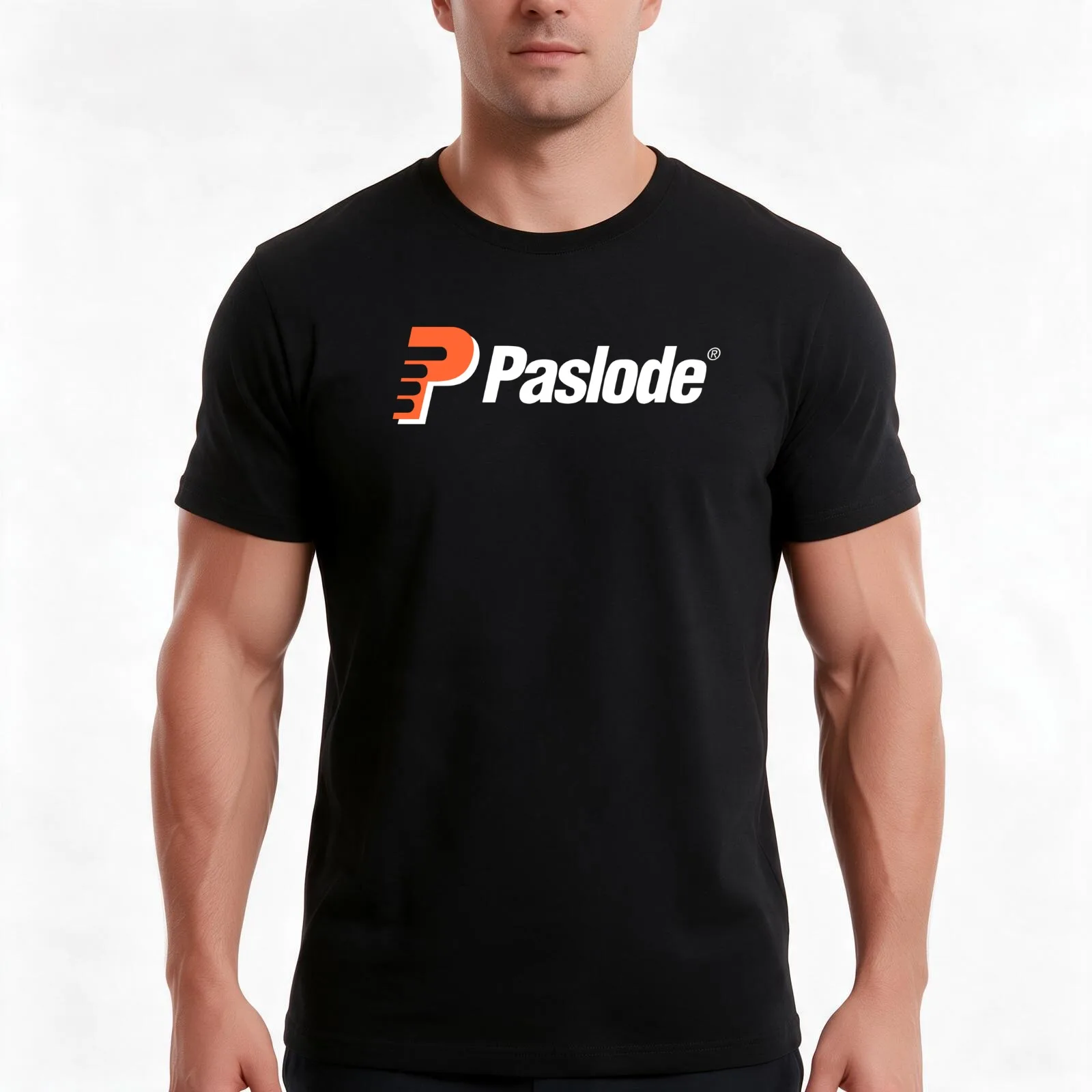 stapler paslode T-Shirt, Summer Casual Cotton Tee, Oversized Streetwear Tops, Vintage Graphic Print, Loose Fit Short Sleeve