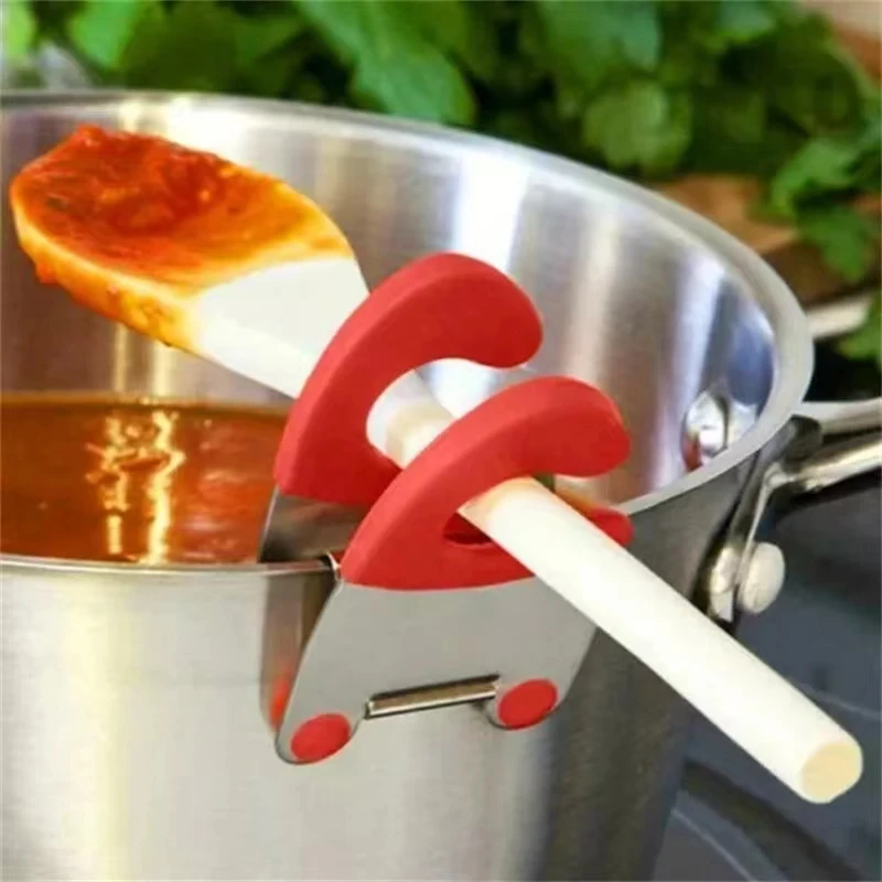 1/2pcs Stainless Steel Pot Side Clips Anti-Scald Spoon Holder Multifunctional Cooking Tools Pot Clip Holder Kitchen Accessaries