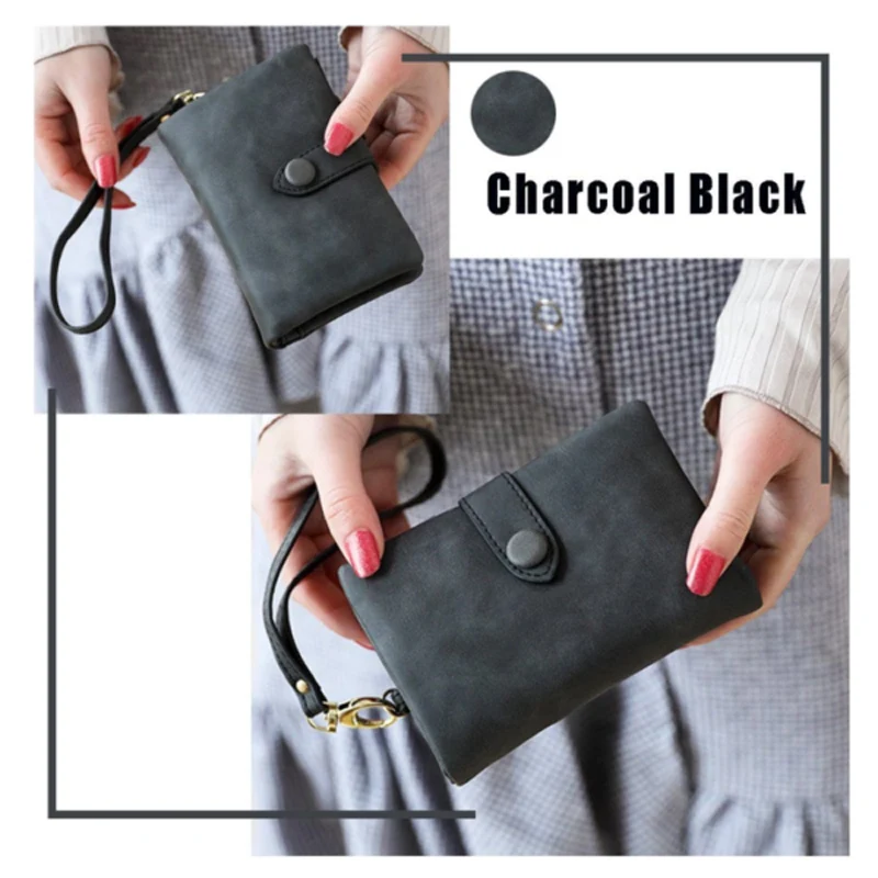 Кошелек Chic Tri-fold Wallet Women Short Wallet Korean Style Buckle Multi-slot Purse Кошелек Женский Кожаный Carteras Para Mujer