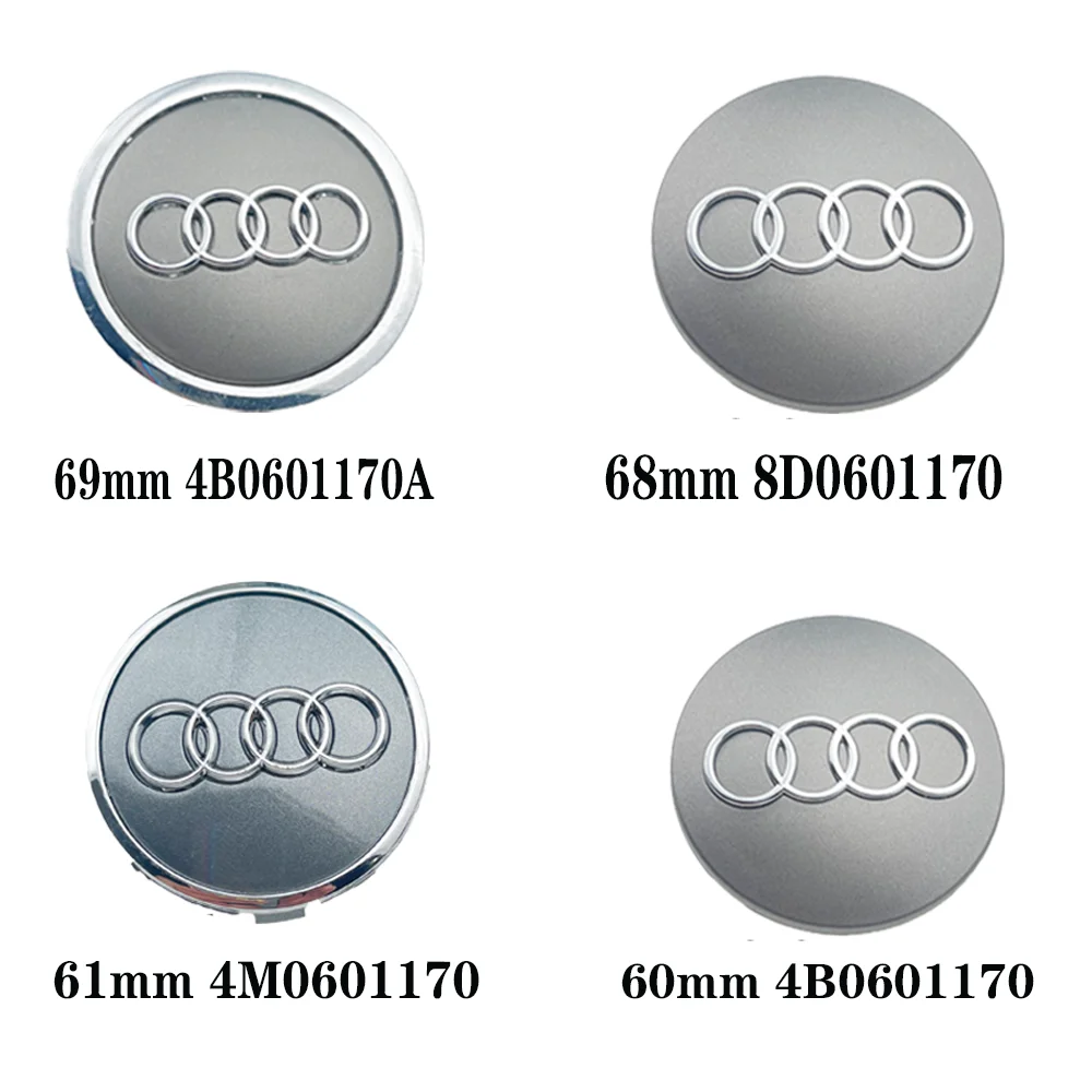 4pcs 60mm 61mm 68mm 69mm Car Styling Wheel Center Cap Hub Covers Badge 4B0601170 for Audi A3 A4 A5 A6 A7 A8 S4 S6 Accessories