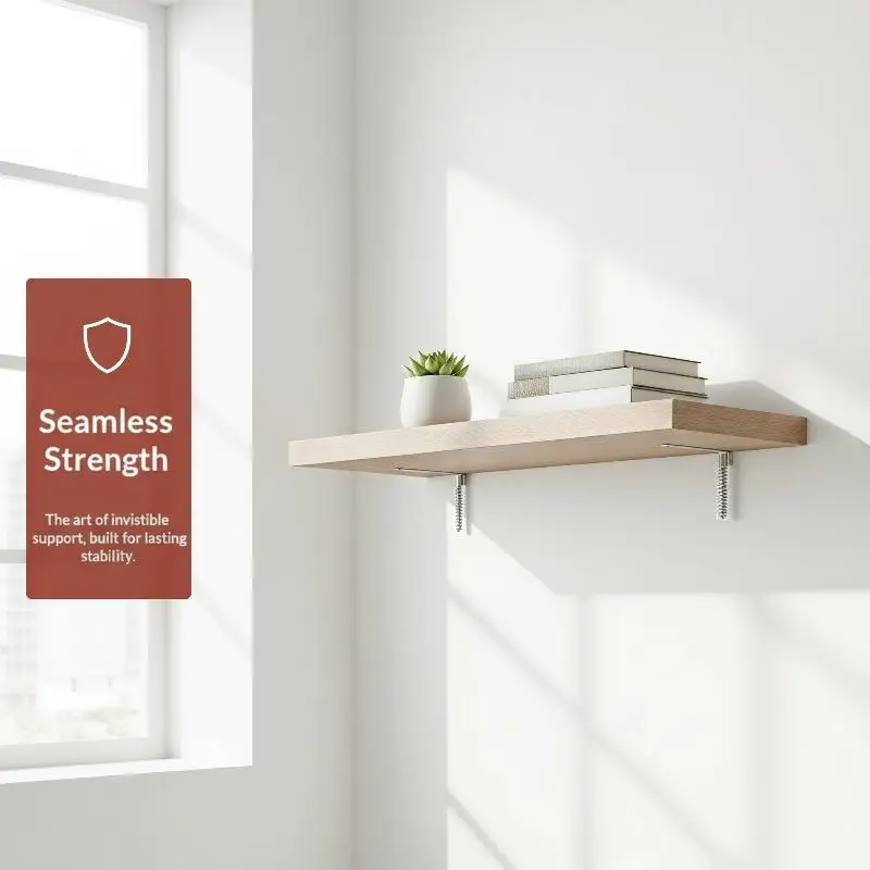 Floating Shelf Bracket 100-300mm Floating Shelf Bracket Wall Mount Support Wall Bookshelf Invisible Partition Support Parts