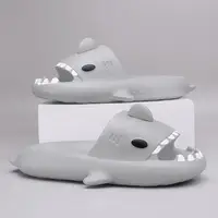 2024 Men EVA Shark Sandals Women Outdoor Beach Thick Soled Slippers Adult Non-slip Summer Slides Couple Cute Solid Color Shoes 6