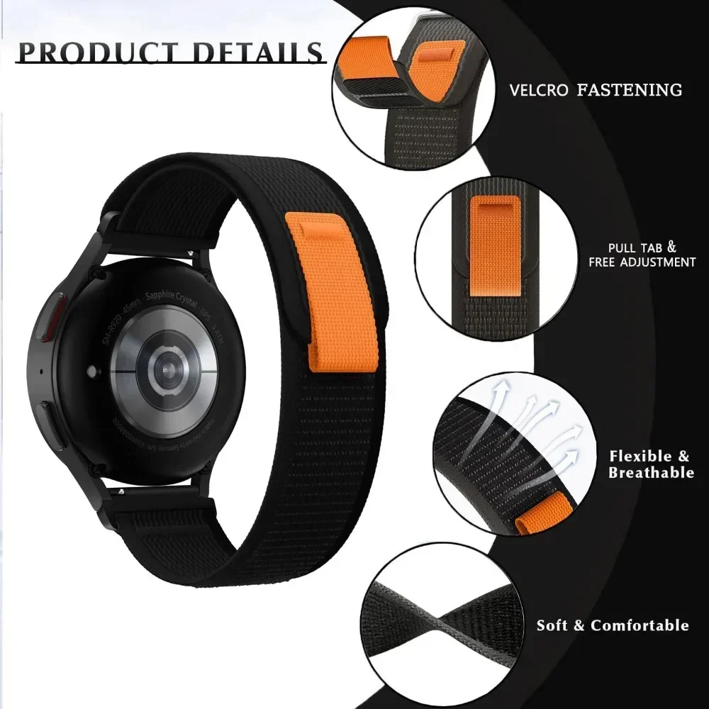 درب حلقة 20 22 مللي متر حزام ل Garmin Venu 3 2/SQ 2 Plus نايلون جبال الألب الفرقة Forerunner 265 255 165 168 245 Music Vivoactive 4 5 3