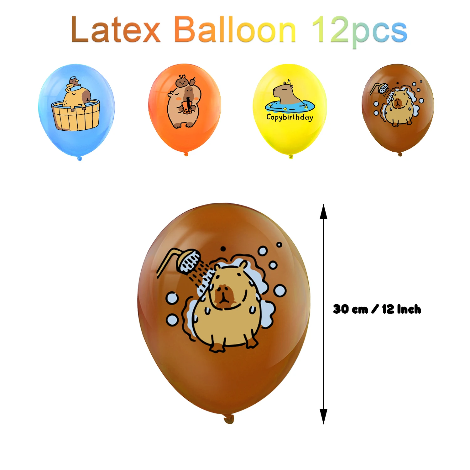 Cartoon Cute Capybara Theme Birthday Party Decoration Number Aluminium Film Balloon Baby Shower Photography Props Girl Kid Gift