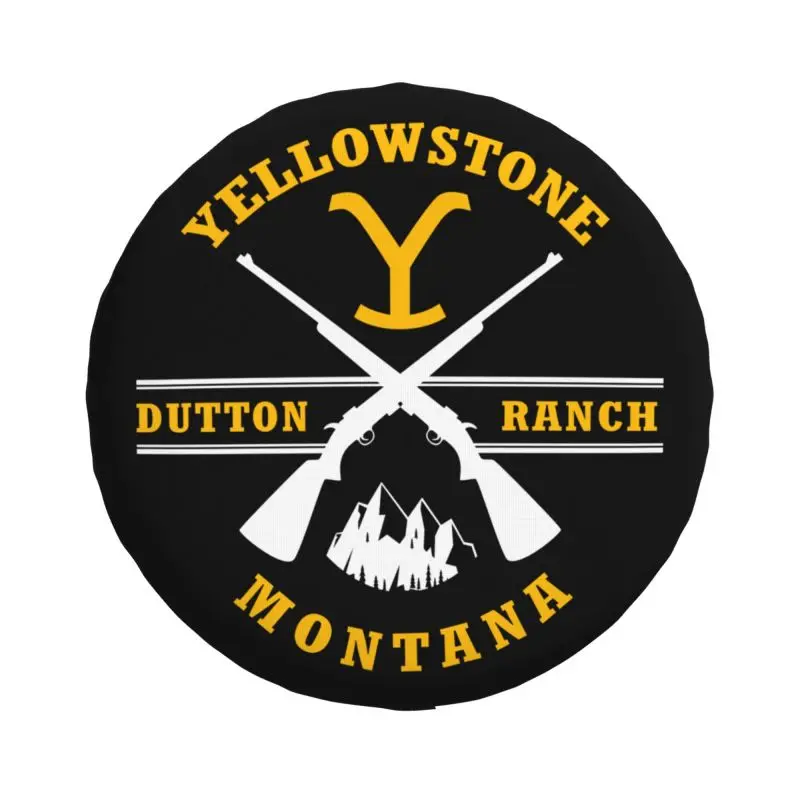 Custom Yellowstone Dutton Ranch Guns Spare Tire Cover for Jeep Mitsubishi Pajero SUV RV 4x4 Car Wheel Protectors Accessories