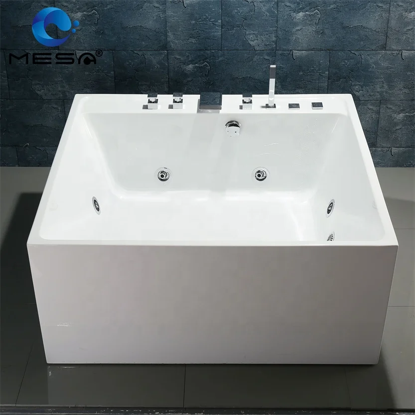 Hot Square Clear Acrylic Massage 1.5m Bath Tub Bathtub With Jets For Bathroom