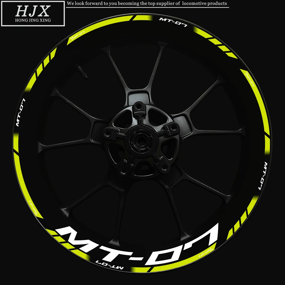 야마하 오토바이 전면 및 후면 휠 허브 MT-07, 개선된 데칼 MT07 MT 07 로고 림 반사 스티커, 17 인치