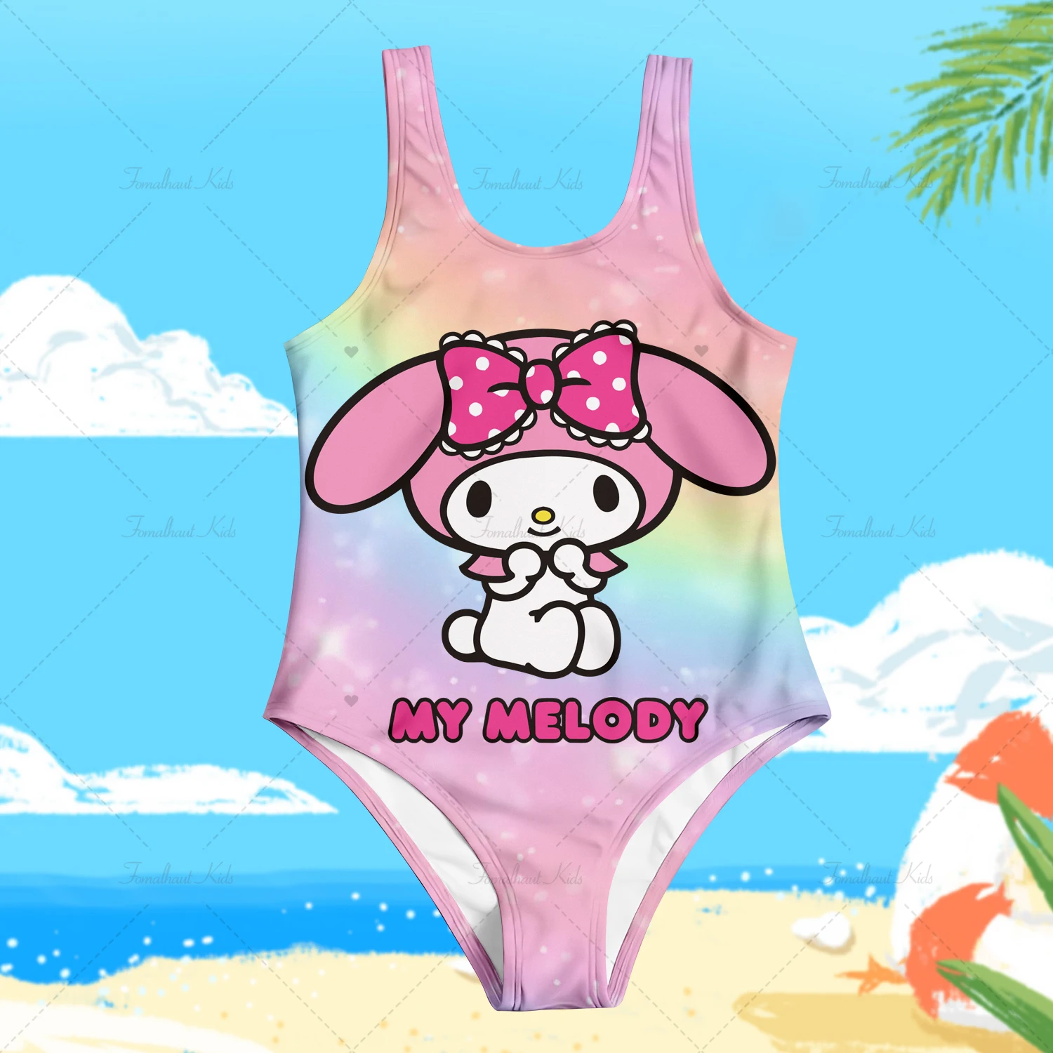 

Melody New style Children Swimwear Cute Girls Swimsuit Vacation Beach Party Swimsuits Girl Summer My Melo Bikini Girls'