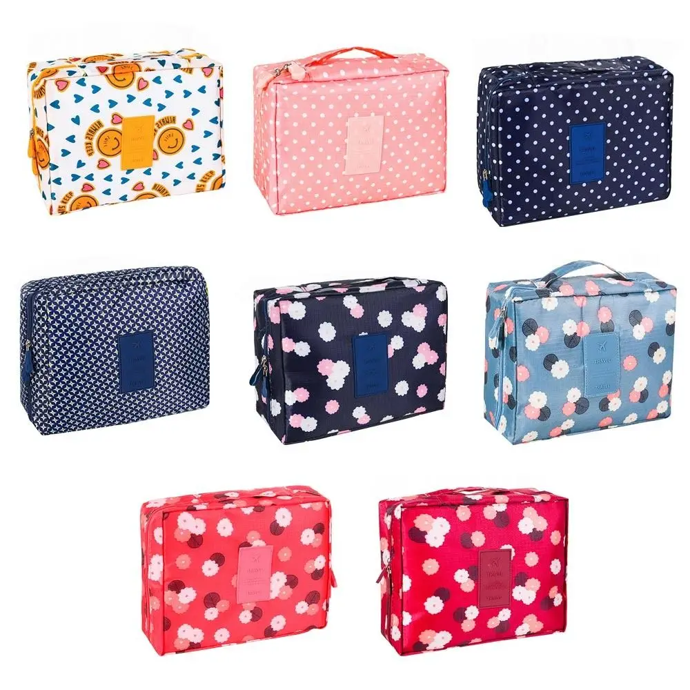 Large Capacity Toiletry Organizer Makeup Bag Oxford Multi Compartment Cosmetic Bag Creative Print Make up Cases Girl