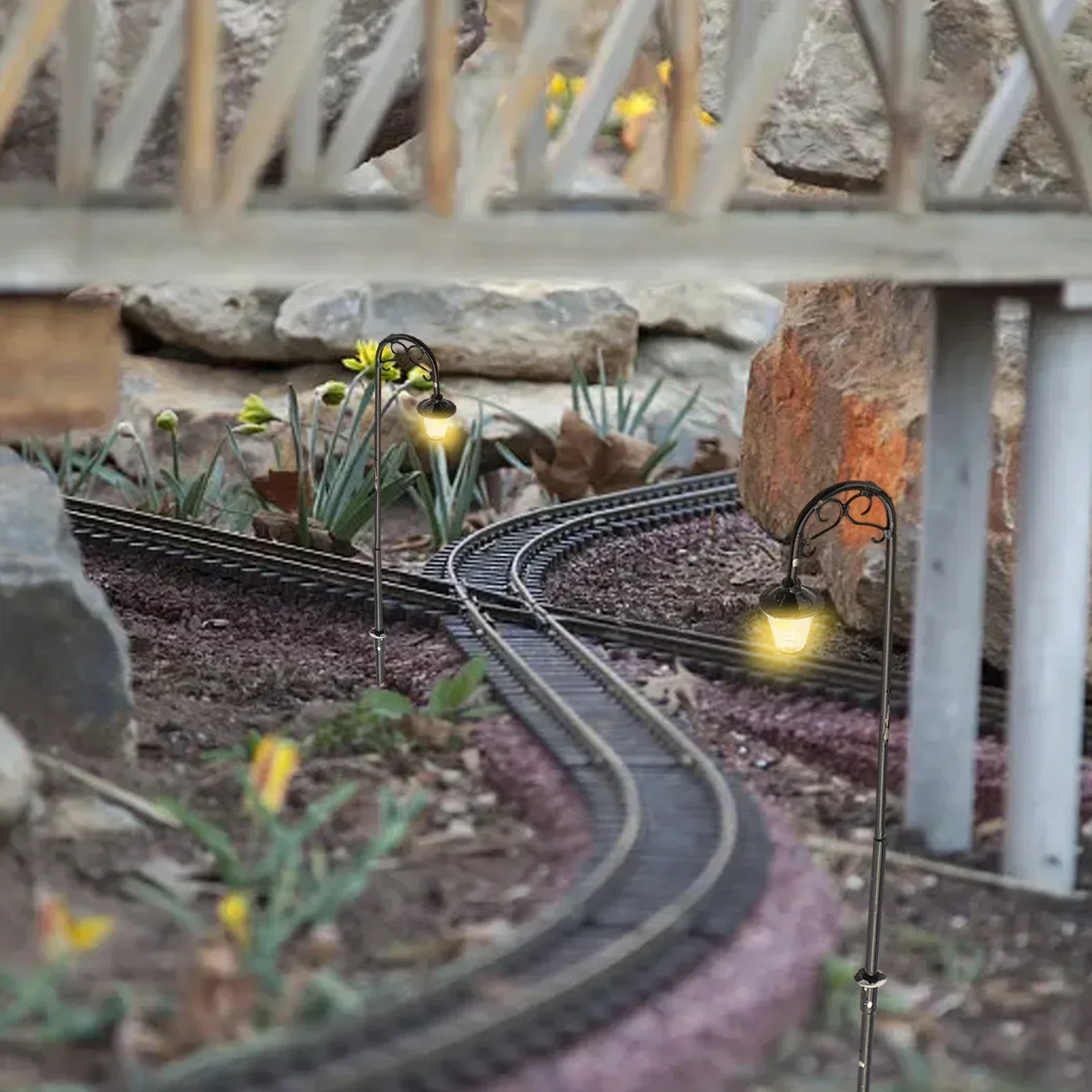 10 peças medidor h0 1:87 led lanternas de parque lâmpadas de luz 63mm modelo fazendo construção de bonsai luz pintada completa decoração de jardim 3v