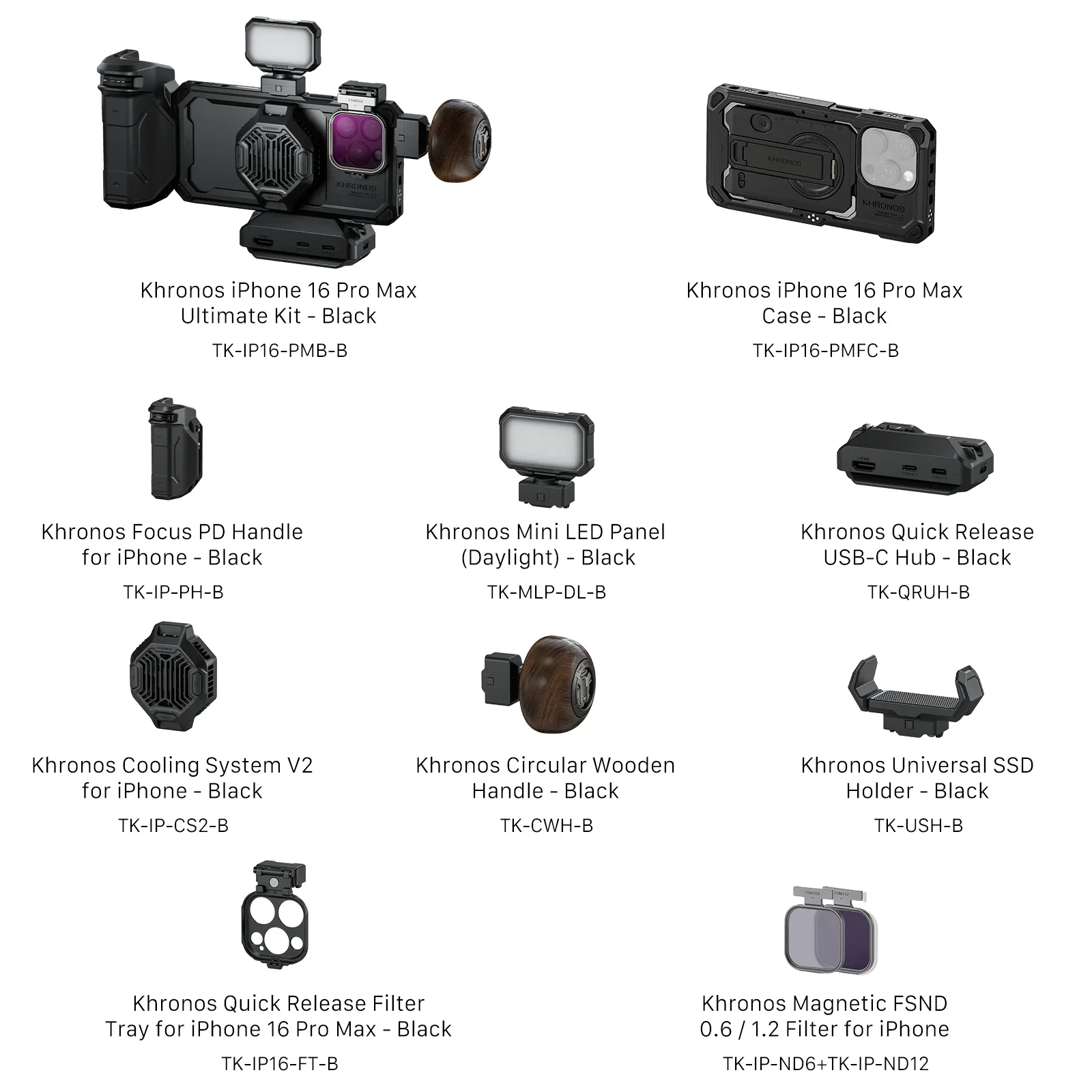 TILTA Khronos iPhone 16 Pro/Pro Max Cage Ecosystem Accessorise Mobile Video solutions For Quick Release Filter