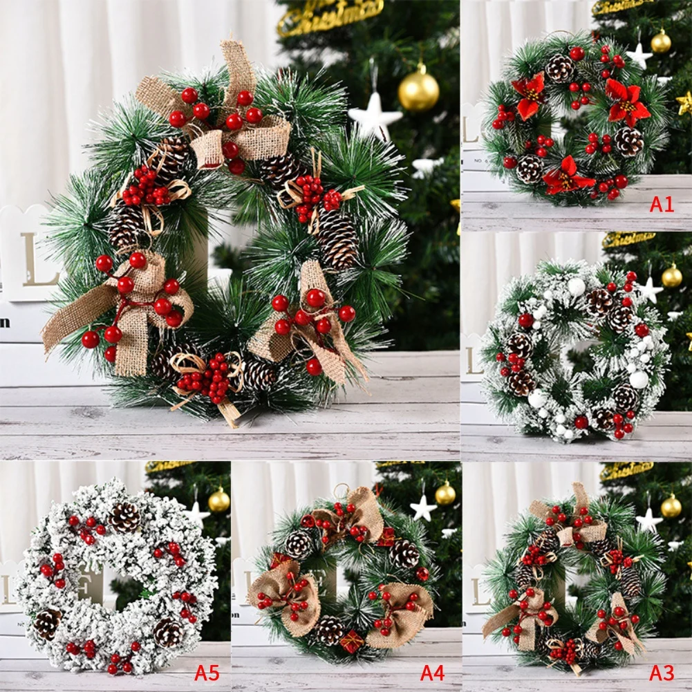 Christmas Wreath Christmas Decorative Wreath Door Hanging Window Props Layout Decoration Garland Decor For Home New Year 2024