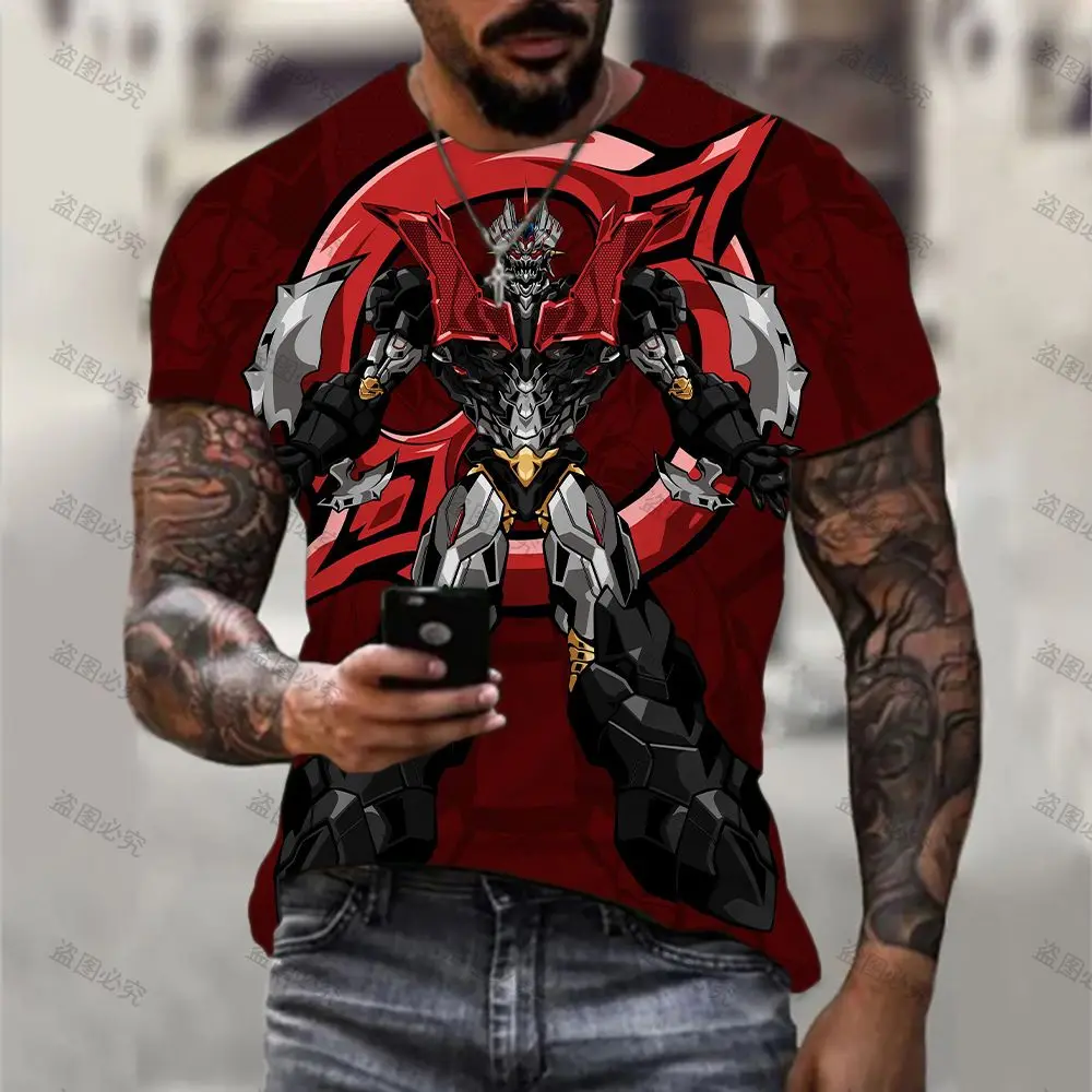 Men\'s T-Shirt Y2k Tops HD Print T-shirts Mazinger Z 2024 Essentials Oversized Harajuku Clothes High Quality Fashion New Cartoon