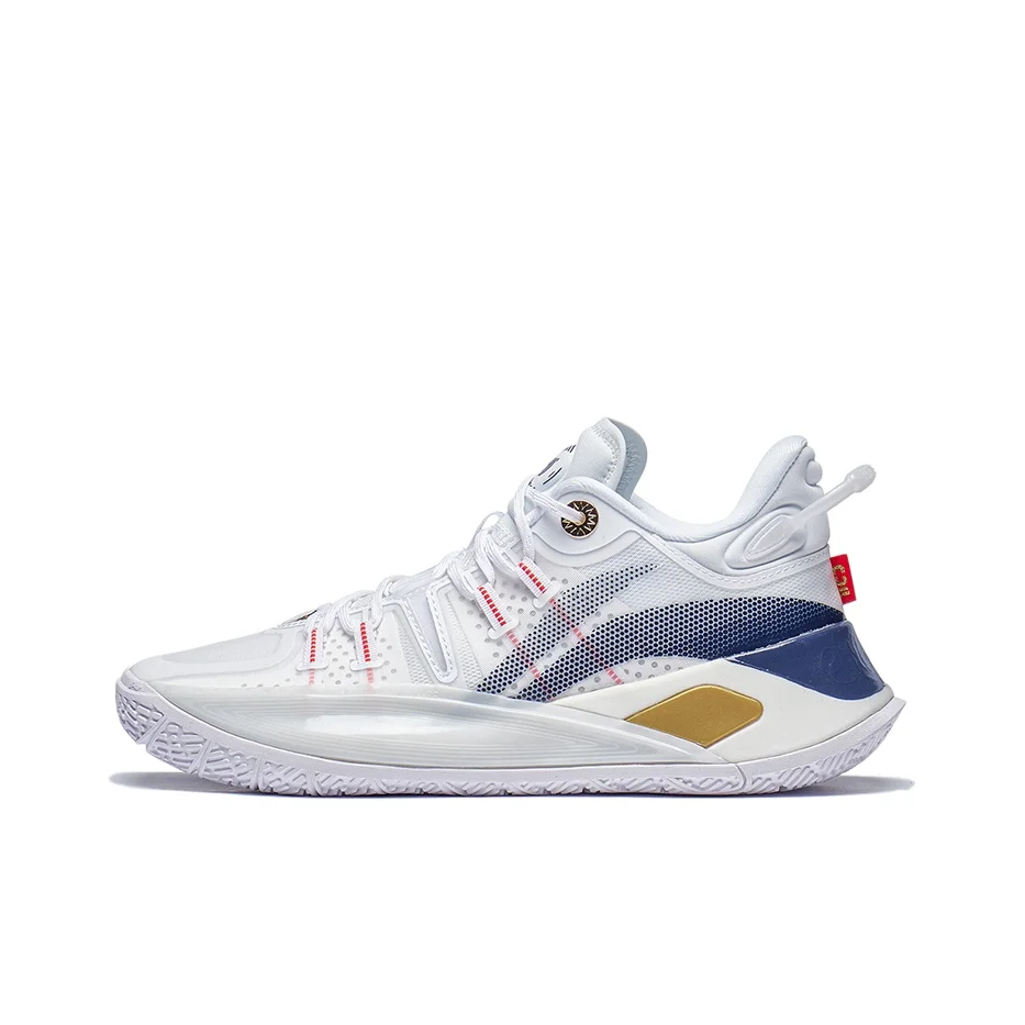 Li Ning CJ 2 Basketball Shoes Men's Low Top White/Blue ABAS001-2
