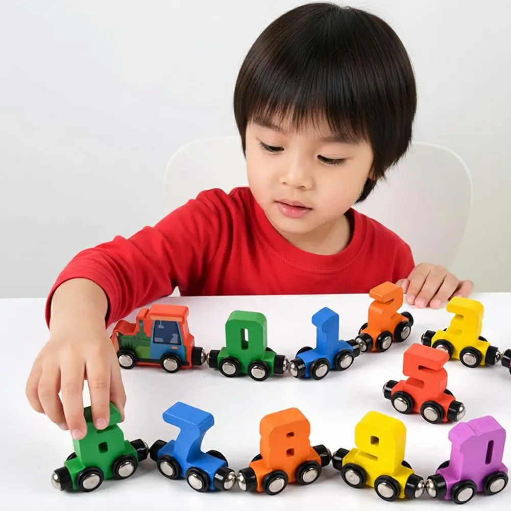

Montessori Magnetic Wooden Train Toys Early Educational Cognition Animal Toy Sorting Learning Teaching Car Cartoon Set For Kids