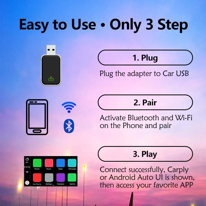Новая беспроводная автомобильная коробка для подключения Carplay, умная беспроводная коробка 2 в 1, автоматическое подключение Bluetooth 5,0, 5,8 ГГц, Wi-Fi