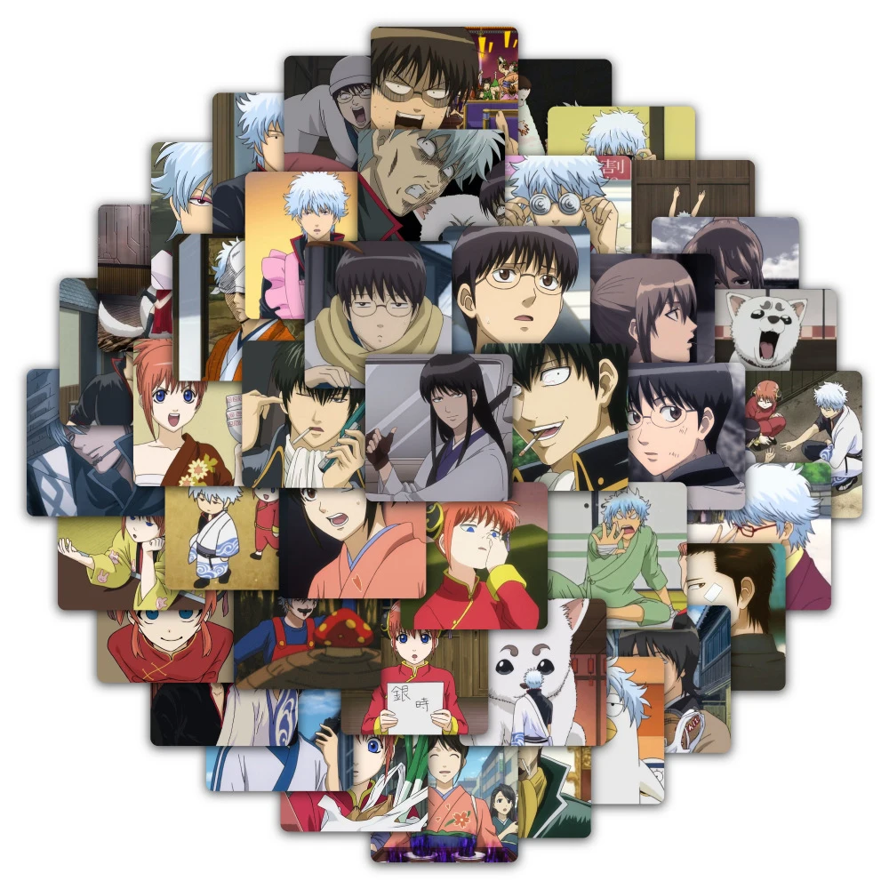 Anime Adesivos de Sakata Gintoki, Shimura Shinpachi, Gintama, Adesivos para Skate, Mala, Telefone, Decalques Okita Sougo, 10 PCs, 30 PCs, 59PCs