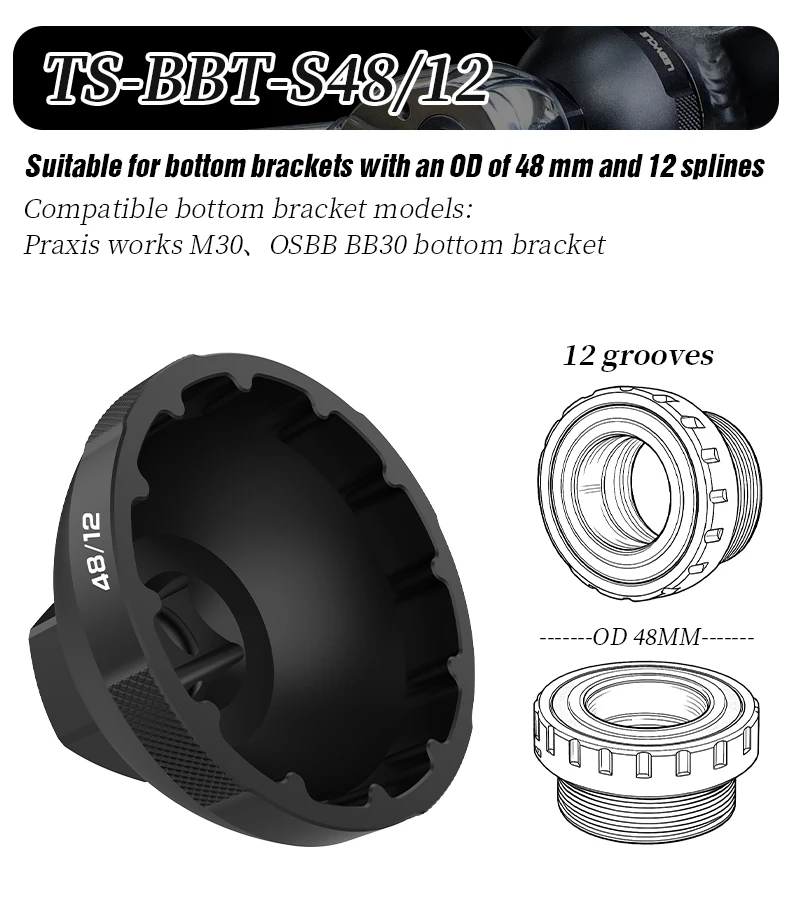 LEBYCLE Fahrrad Tretlager Installieren Und Entfernen Werkzeug SRAM DUB Tretlager Schlüssel Fahrrad BB Reparatur Tool Kit Für BBR60 GXP BB52XT – Detail 6