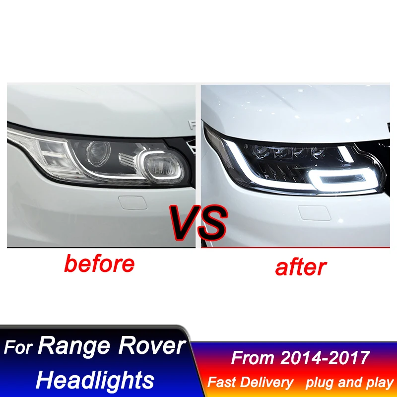 Car Full LED Headlights for Land Rover Range Rover sport 2014-2017 new style full LED DRL Auto Signal light Headlamp Accembly