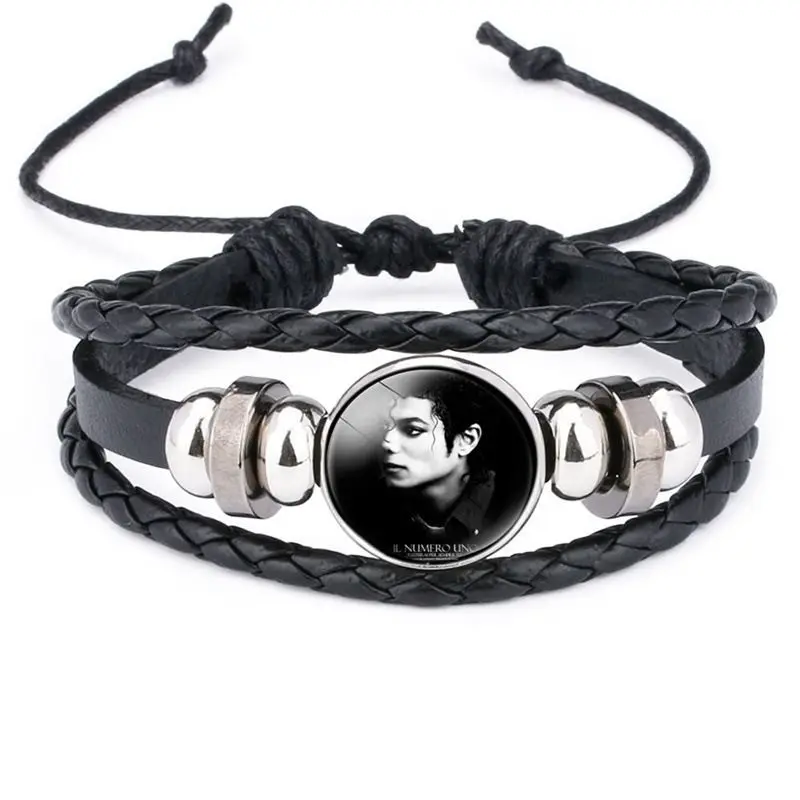 Michael Jackson Figure Chain Bracelet, Cartoon Anime Style Unisex Fashion Bangle, Jewelry Gift for Birthday Party