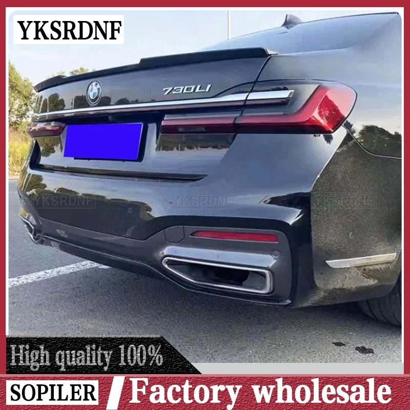 Carbon Color & Black Car Rear Trunk Spoiler Wing Lip For BMW G11 G12 7 Series Sedan 4-Door 2018 2019 2020 Boot Lip Wing Spoiler