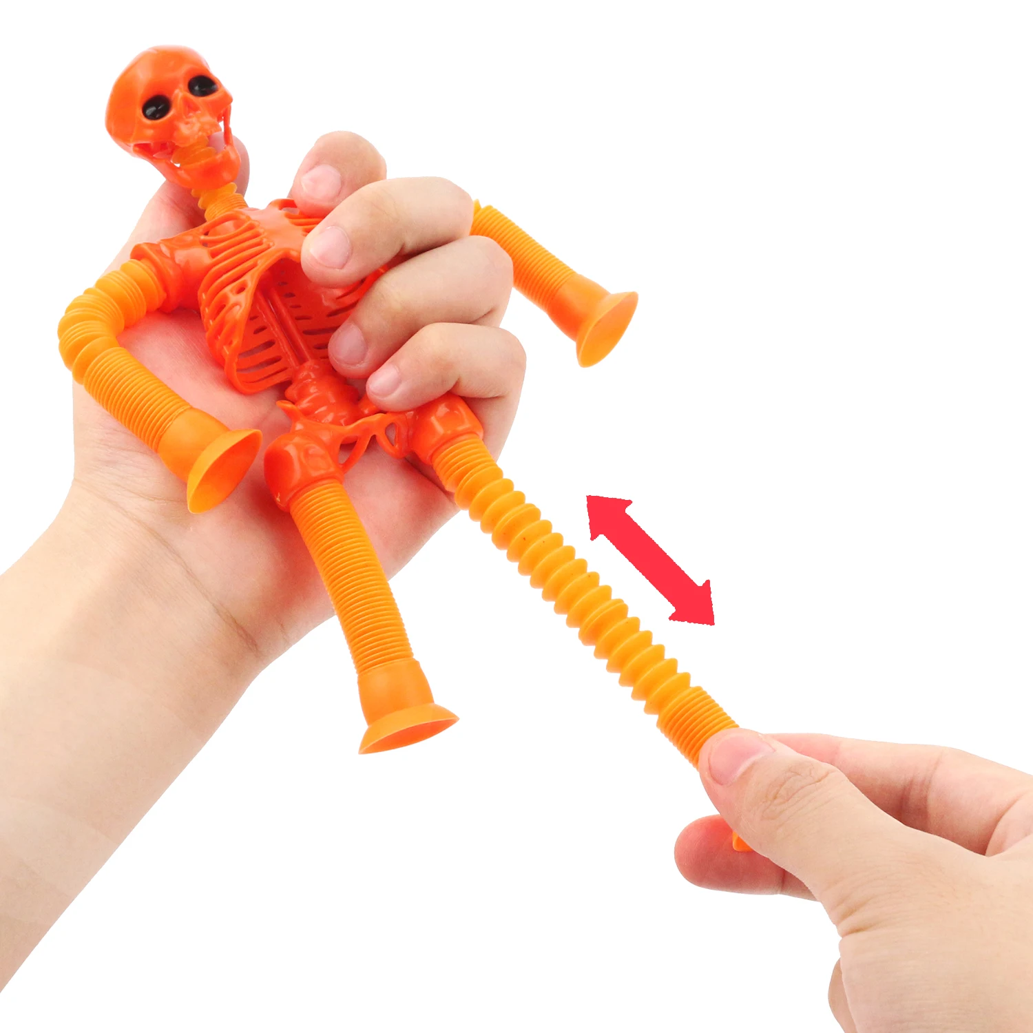 Scheletro telescopico giocattolo Versatile Halloween con ventosa, nuovo, unico, divertente, luminoso, Stretching