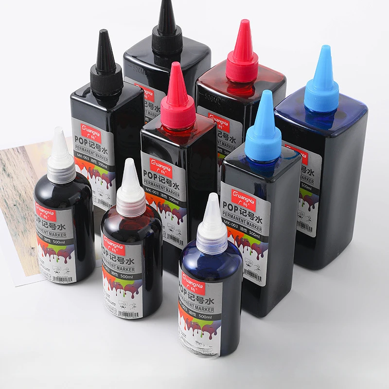 

500ml Large Capacity POP Marker Special Ink Oil-based Quick Drying Waterproof and Sun Resistant Blue Red Black Filling Solution