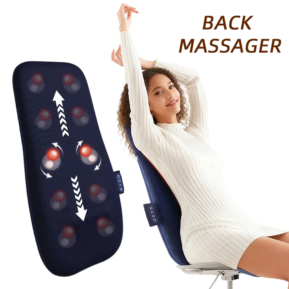 

8 Massage Heads Shiatsu Neck And Back Massager Neck Kneading Back Full Body Massage Pad Better Support Reduce Waist Pressure