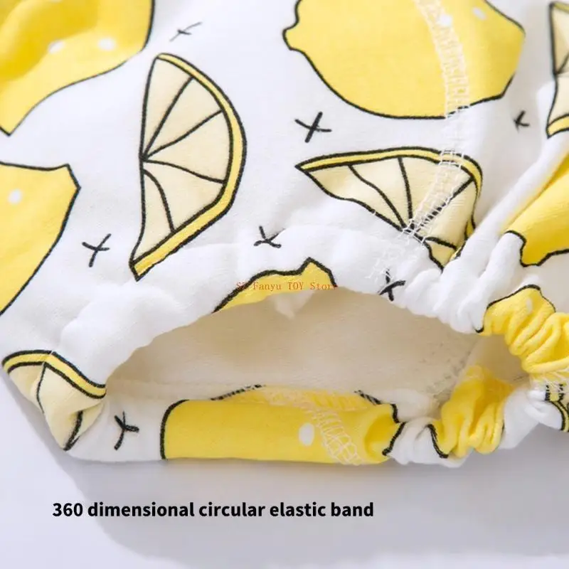 سراويل حفاضات قطنية قابلة لإعادة الاستخدام 96GC للأطفال من عمر 6 أشهر إلى 3 سنوات، ملابس داخلية قصيرة للتدريب على الامتصاص على