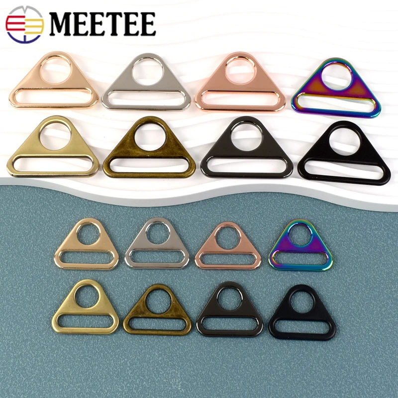 10Pcs 20-50mm Metal Triangle Ring Buckles Webbing Adjustable Belt Hook Bikini Strap Anti-slip Clasps Sewing Hardware Accessories