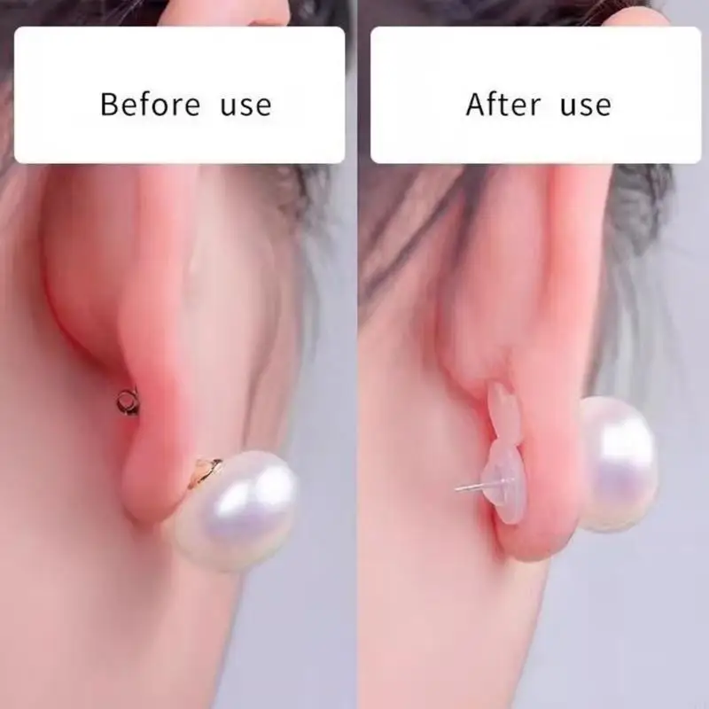  10pcs Practical Love Heart Silicone Earring Lifters Adjustable Backs for Studs and Heavy Earrings Comfortable Wear