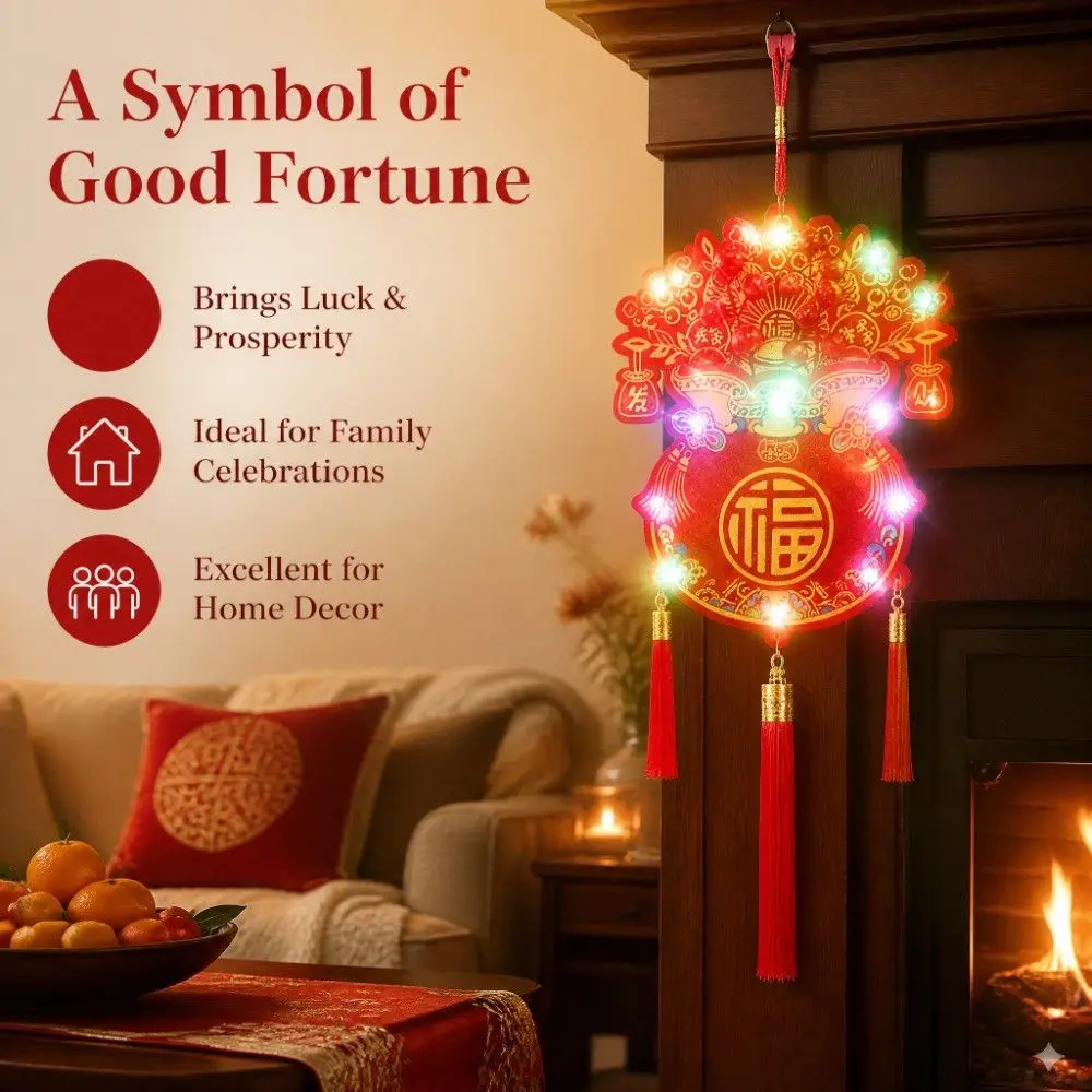 Traditional Spring Festival Pendants Blessing Good Fortune Fu Character Hanging Pendants Exquisite With Tassel