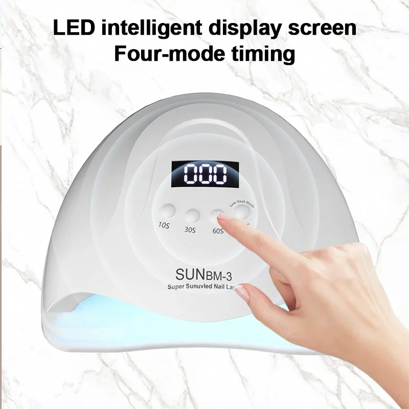 128W UV Gel Lamp for Nail 38 LEDs with 4 Timer Settings Smart Nail Dryer Quick-drying Nail Art Tools for Home Manicure Salon