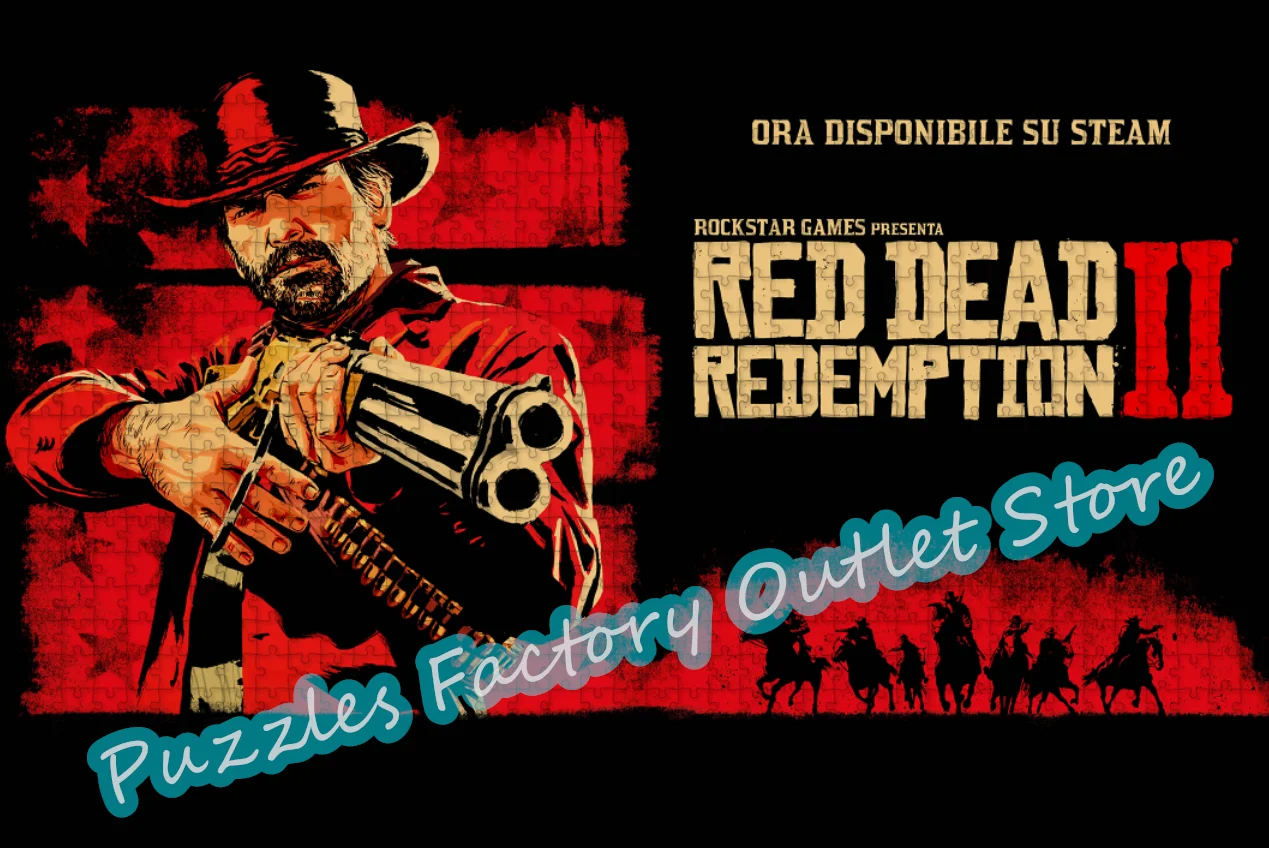 Red Dead Redemption 300/500/1000 piezas rompecabezas juego de descompresión juguetes juego Video impresión rompecabezas para adultos regalos de cumpleaños