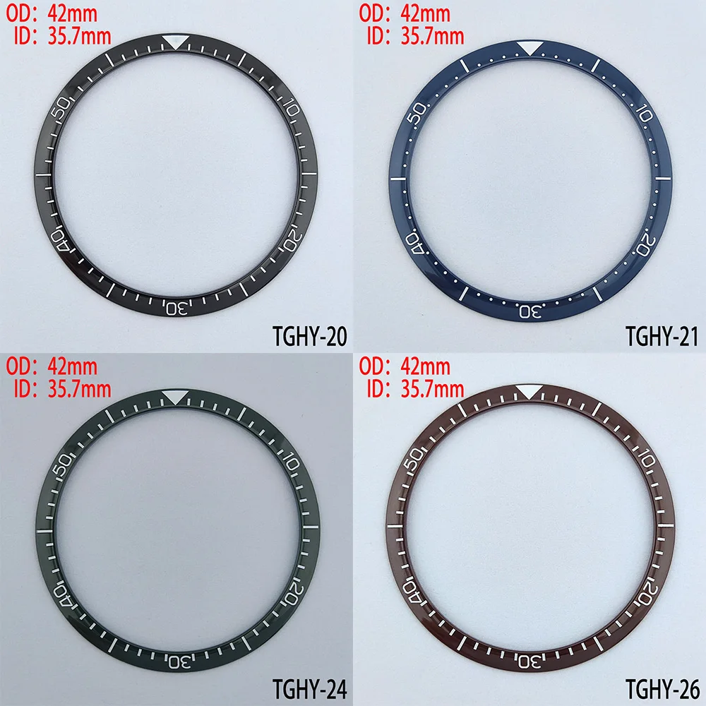 42mm *35.7mm TGHY19-26 Ceramic bezel TAG Front Sloping No Luminous Ceramic Bezel Insert Replacement of Watch Accessories